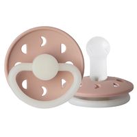 FRIGG Silicone Glow in the Dark Moon Pacifier - Blush - Size 2